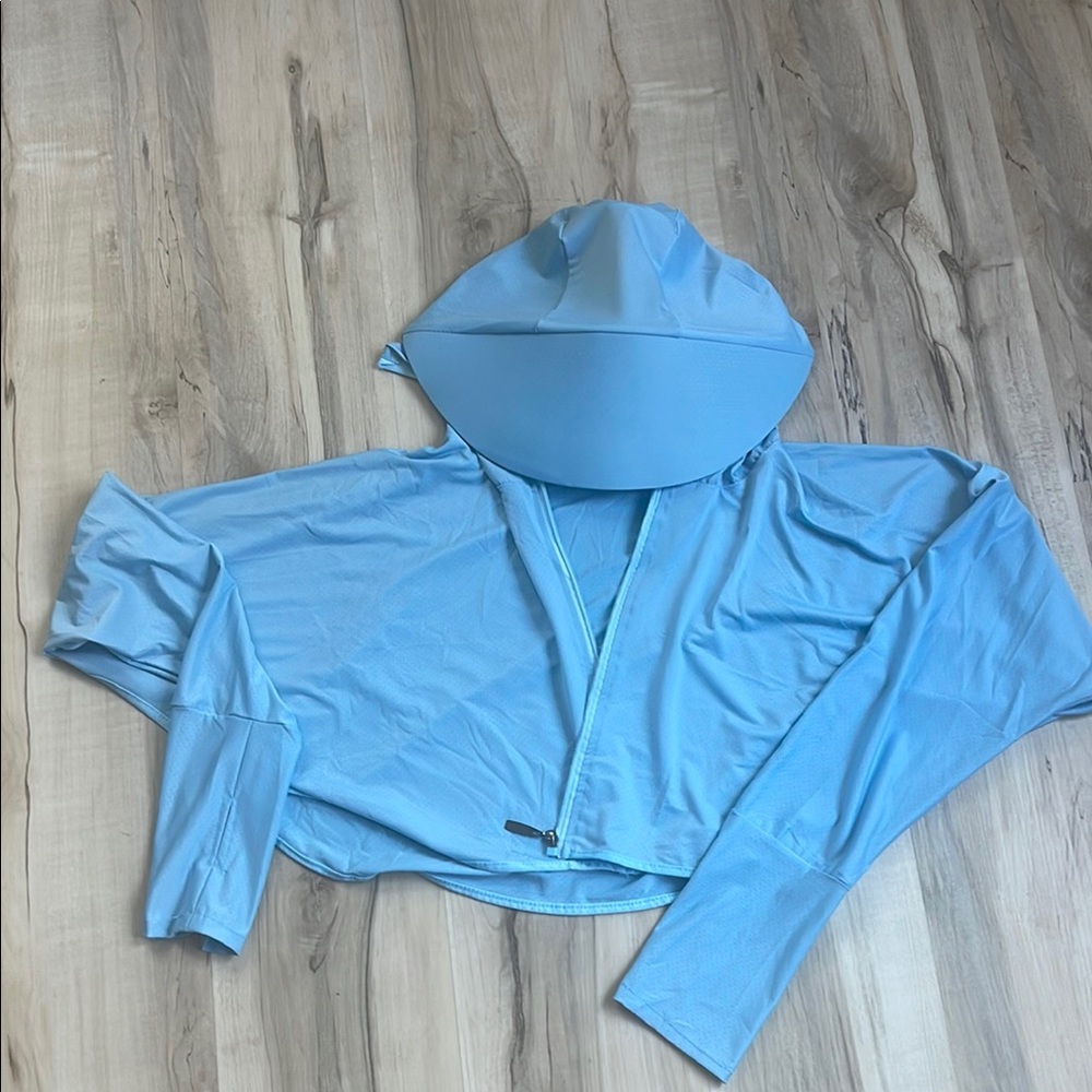 Light Blue Women's sun protection Hooded Top